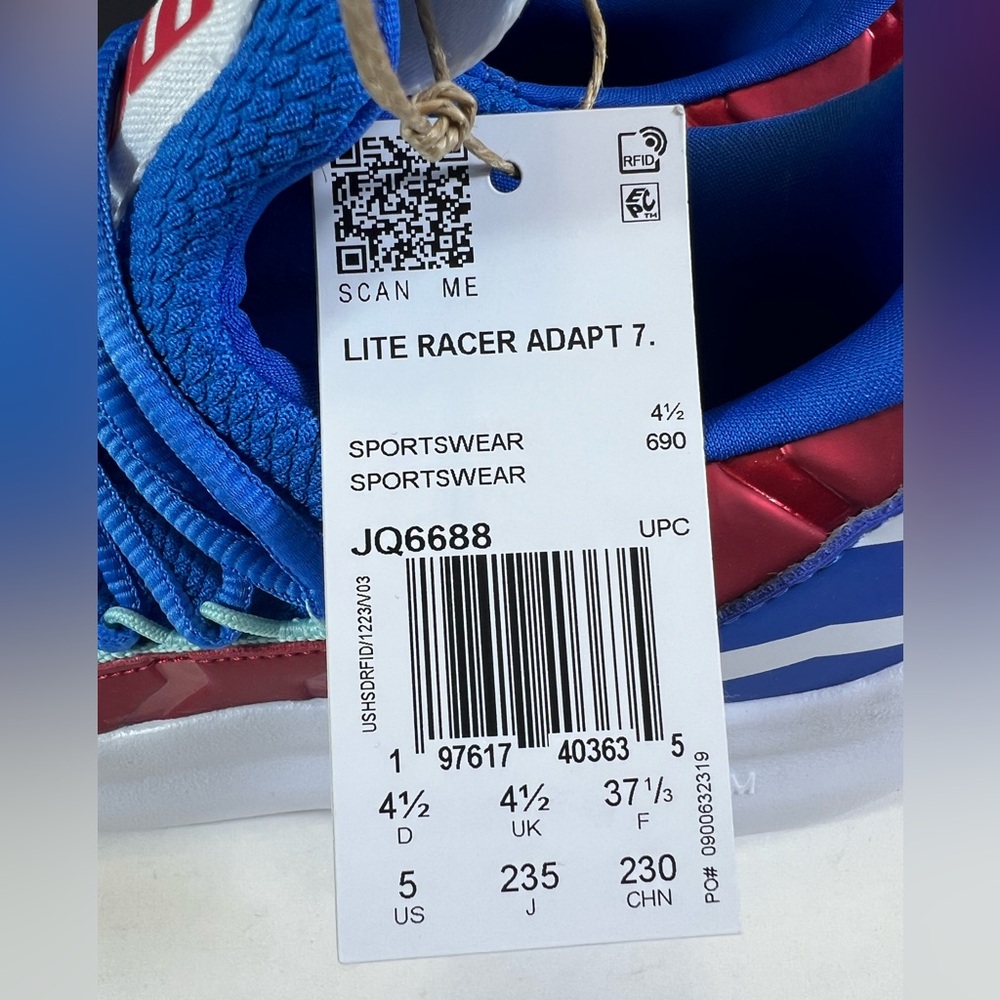 🆕 Adidas Marvel Captain America Lite Racer Adapt  7.0 Unisex Size:5 New With Box - Picture 16 of 17